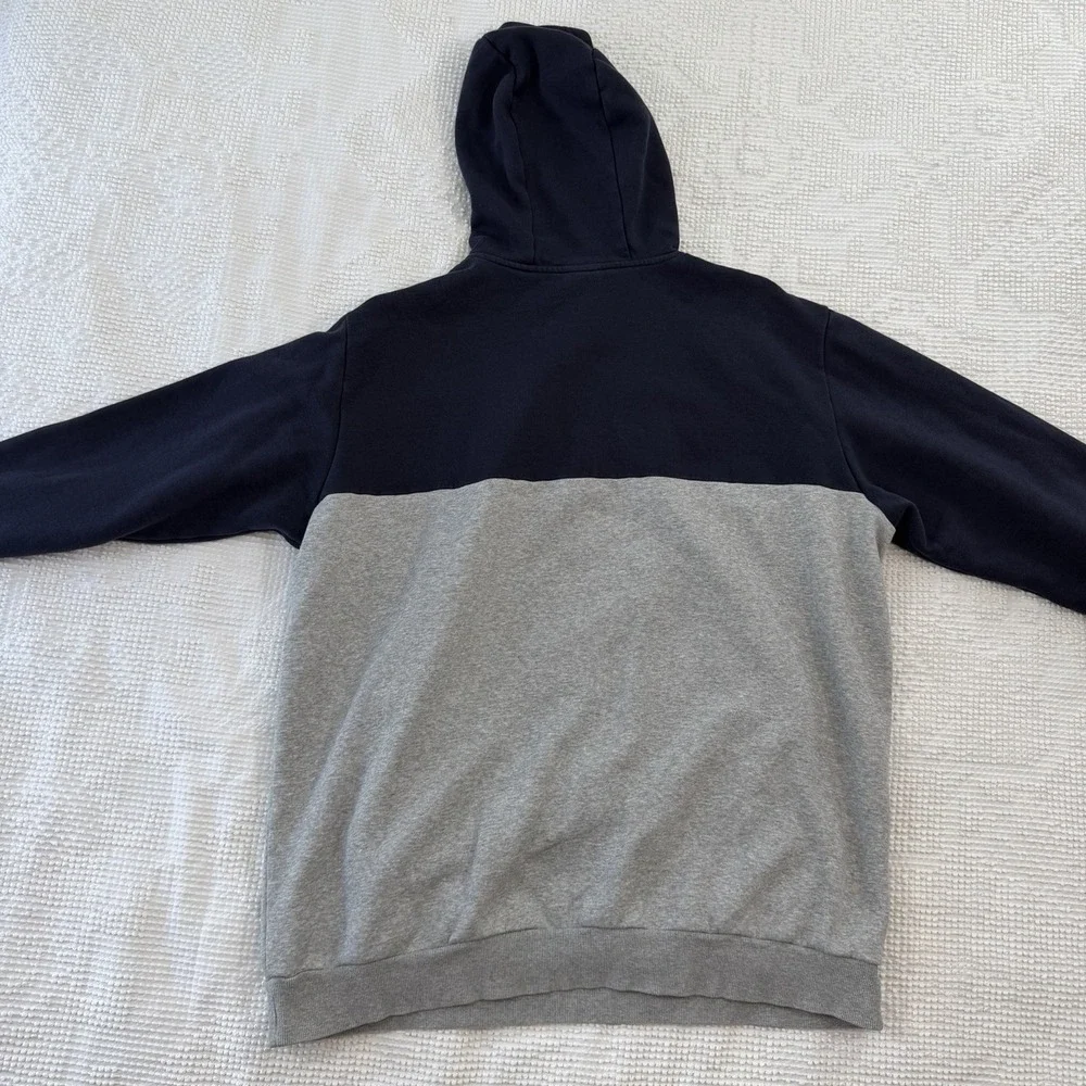 Adidas Sweatshirt Hooded Quarter-Zip White/ Gray/ Navy Mens XL HR6093